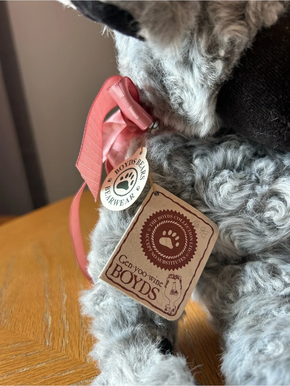 Vintage 1998 Boyds Bears Lucibelle Fuzzyfleece Lamb Plush Gray #55203-06 NWT